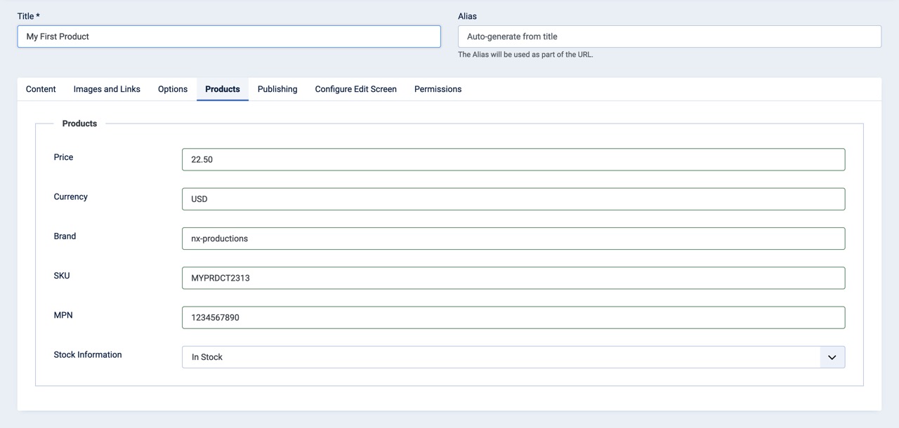 Default Fields Text list marked