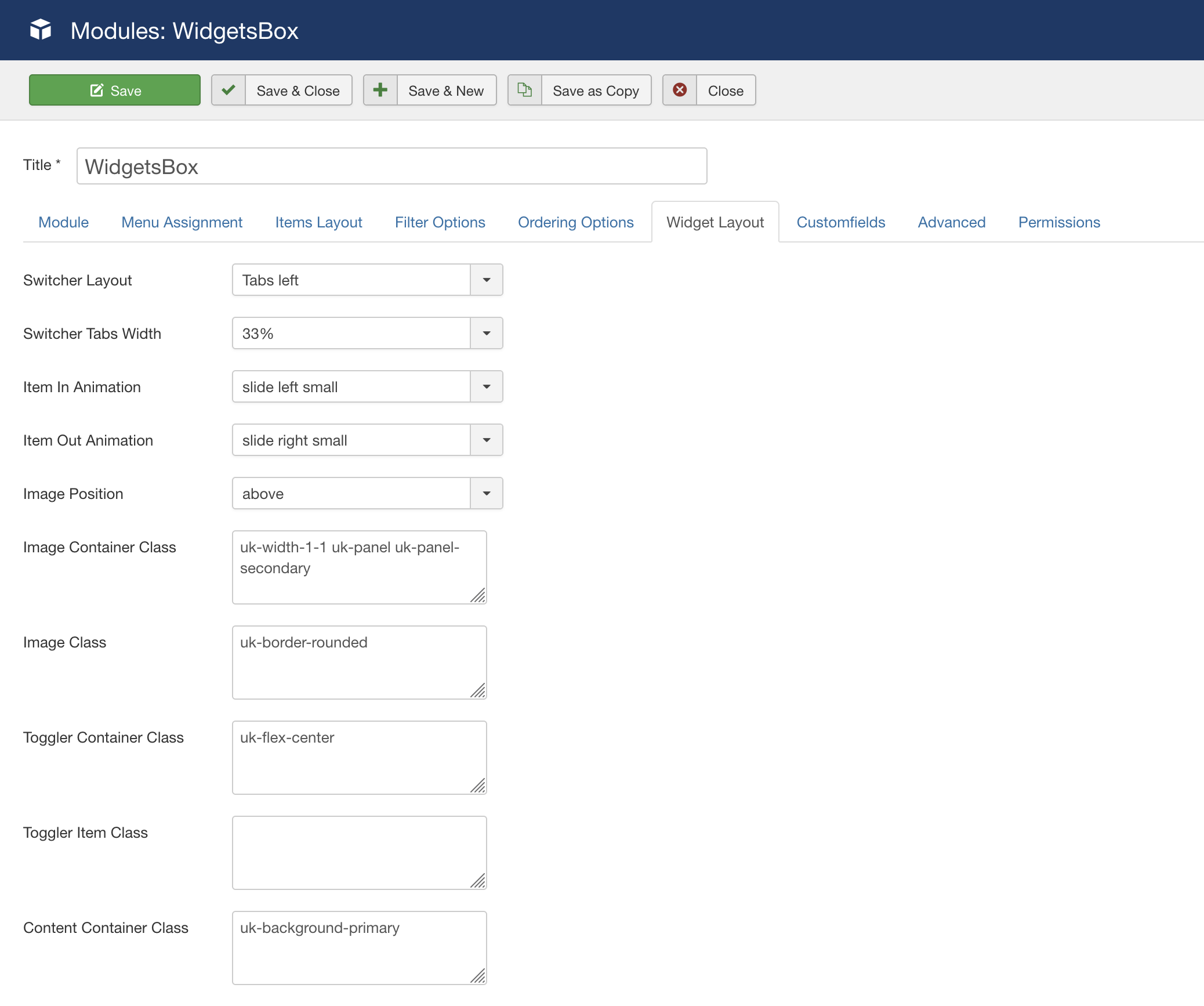widgetsbox1.2.x new backend