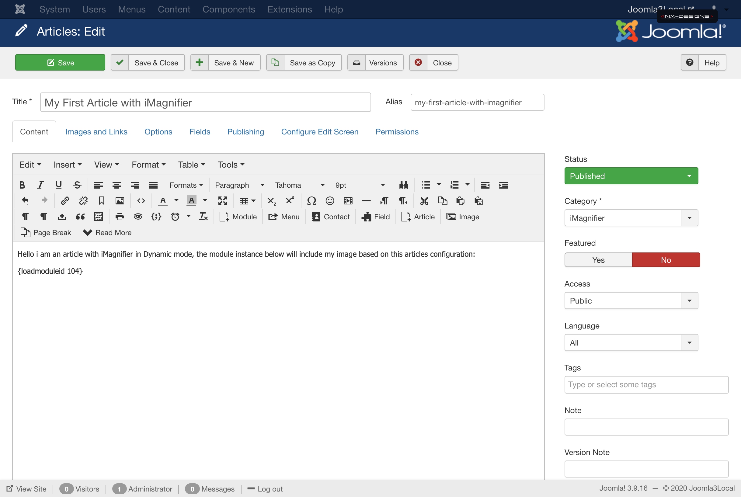 Article has Module